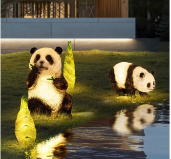 户外草坪灯庭院花园布置装饰灯户外景观灯仿动物熊猫草地灯