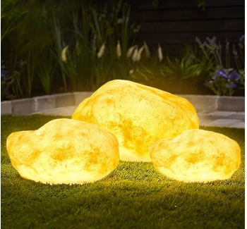 创意发光石头灯户外防水庭院灯花园草坪灯装饰室外灯仿真景观灯