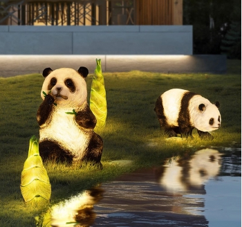 户外草坪灯庭院花园布置装饰灯户外景观灯仿动物熊猫草地灯