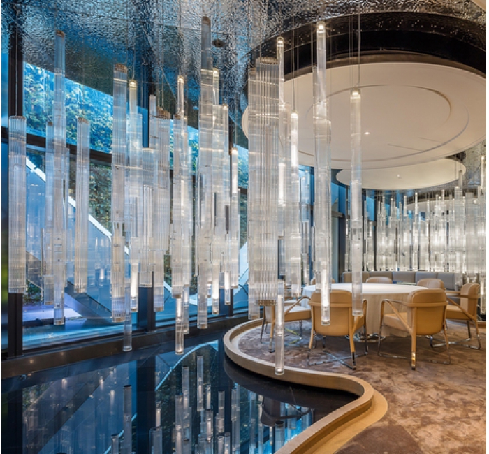 餐厅玻璃吊灯装饰玻璃条灯具